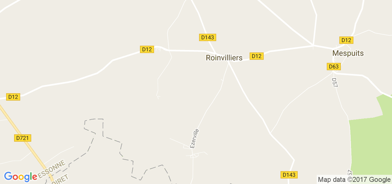 map de la ville de Roinvilliers