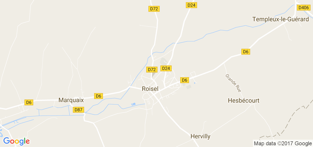 map de la ville de Roisel