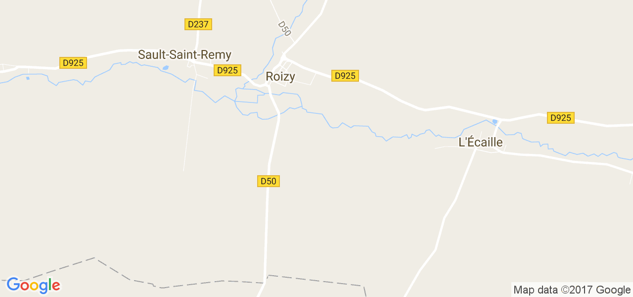 map de la ville de Roizy