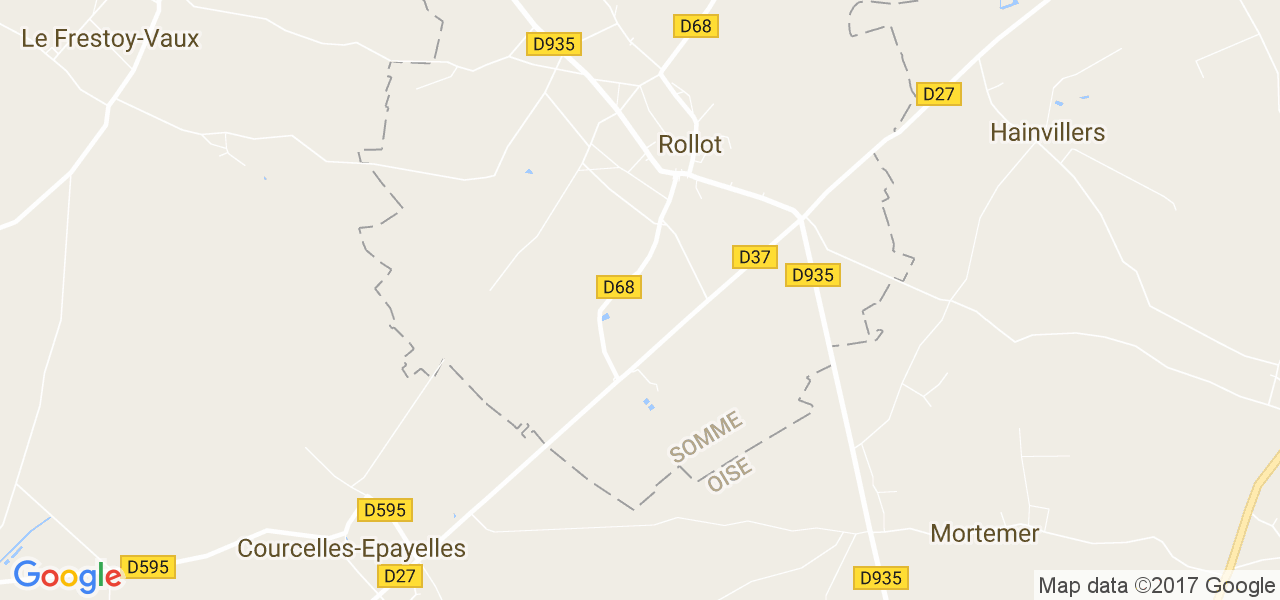 map de la ville de Rollot