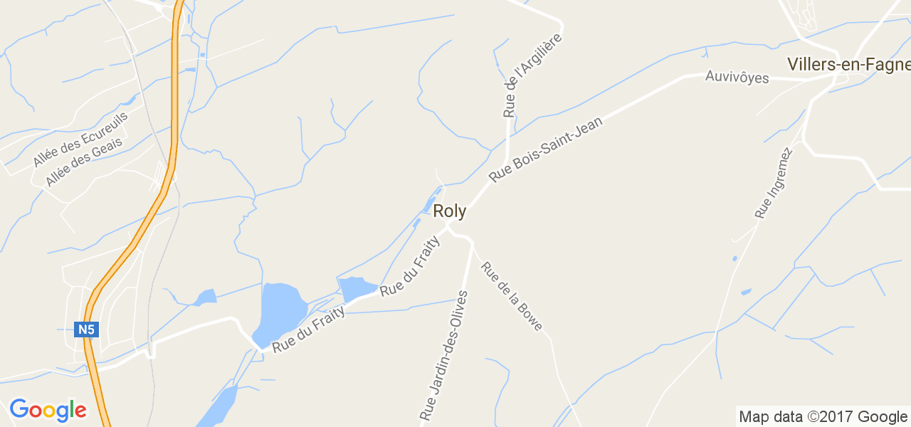 map de la ville de Roly