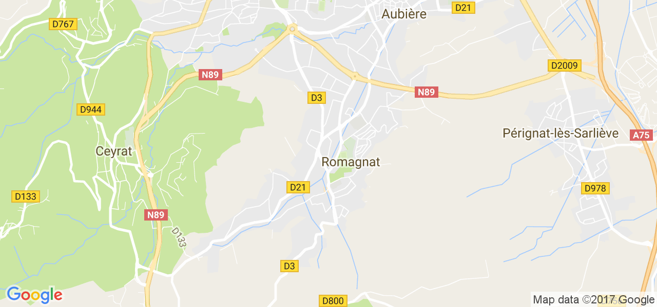 map de la ville de Romagnat