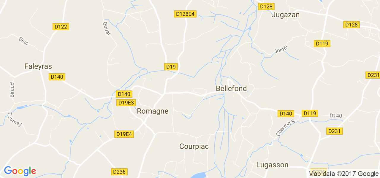 map de la ville de Romagne