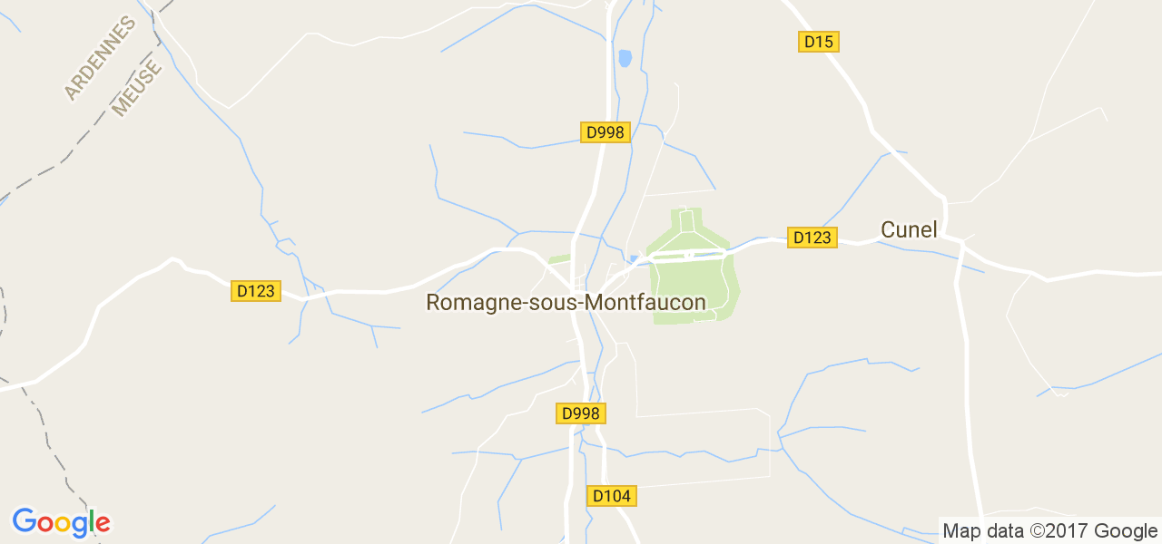 map de la ville de Romagne-sous-Montfaucon