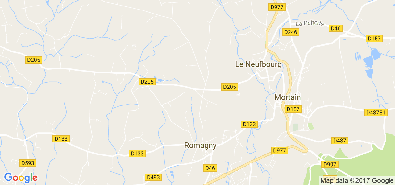 map de la ville de Romagny