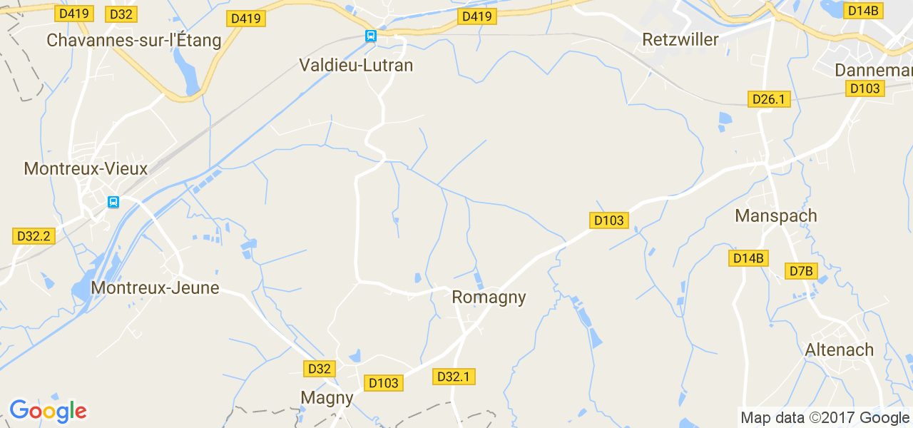 map de la ville de Romagny