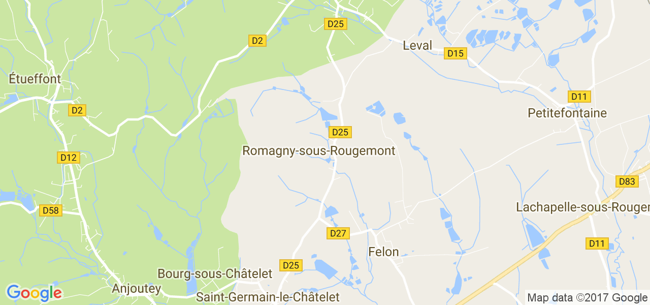 map de la ville de Romagny-sous-Rougemont