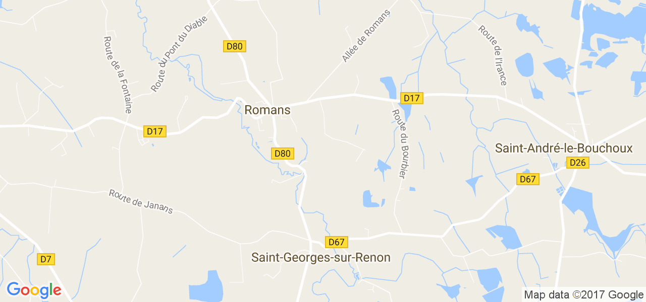 map de la ville de Romans