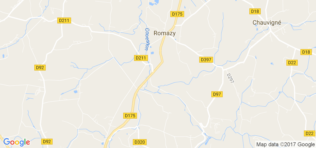 map de la ville de Romazy