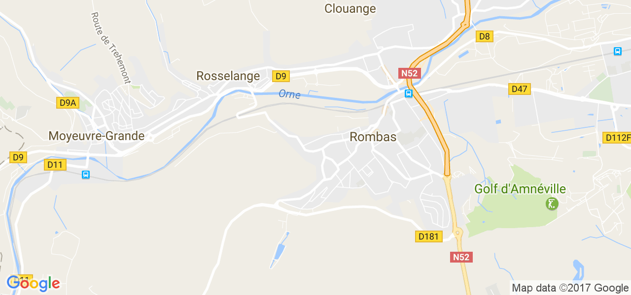 map de la ville de Rombas