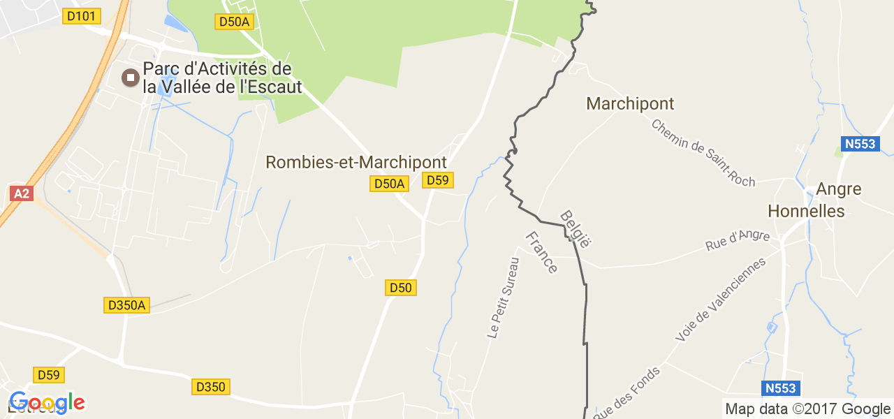 map de la ville de Rombies-et-Marchipont