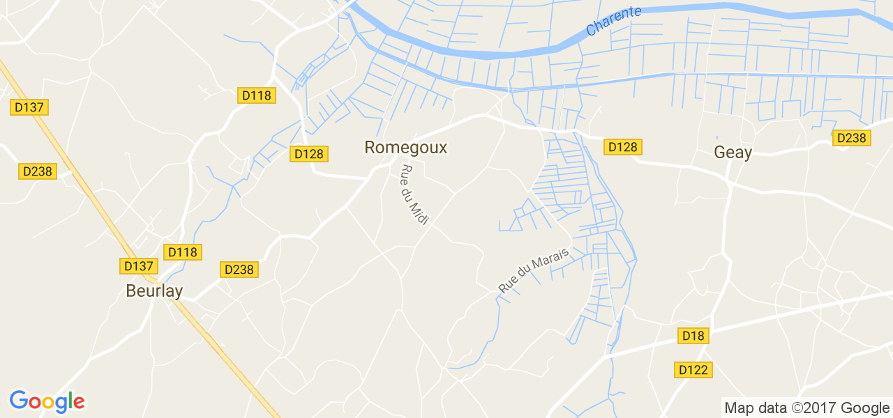 map de la ville de Romegoux