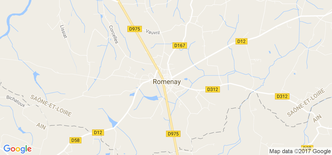 map de la ville de Romenay