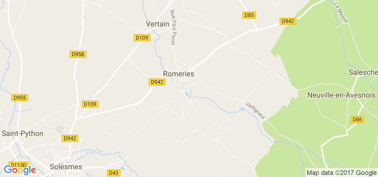 map de la ville de Romeries