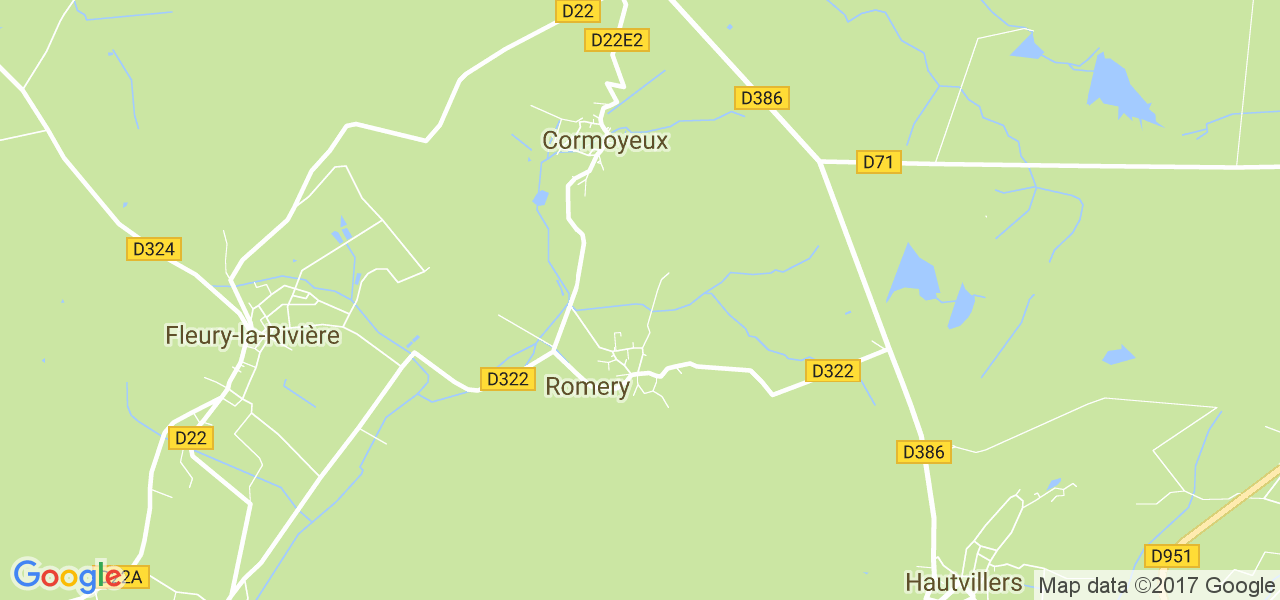 map de la ville de Romery