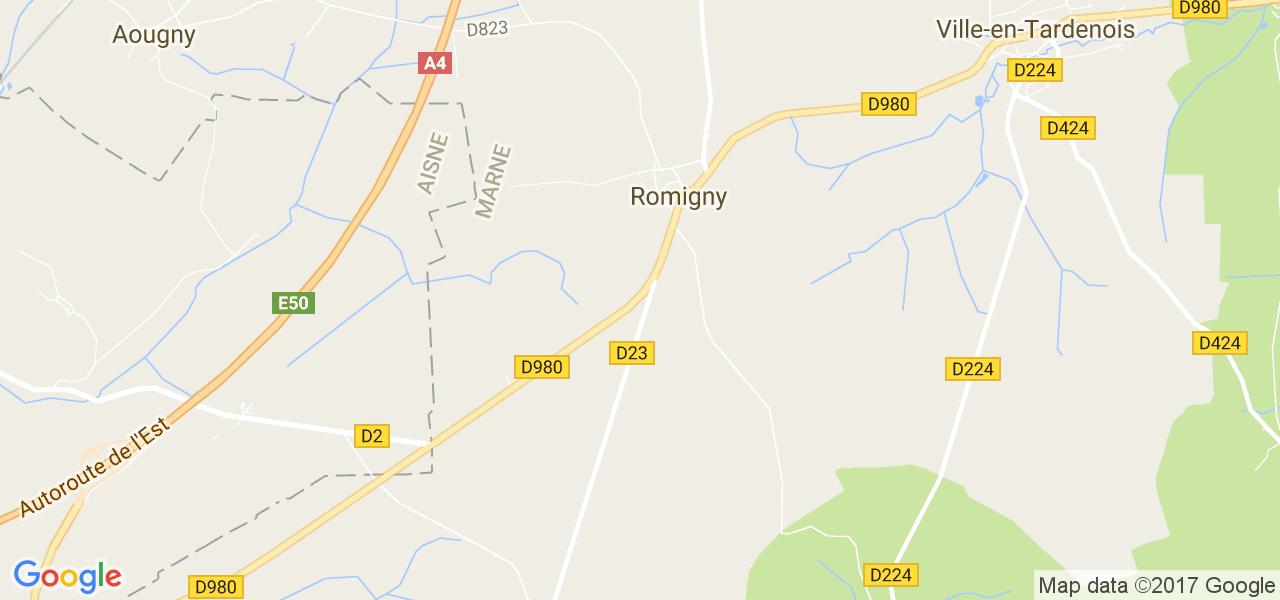 map de la ville de Romigny