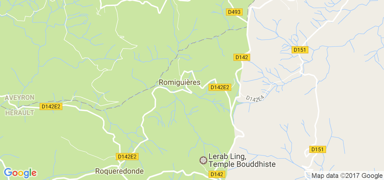 map de la ville de Romiguières