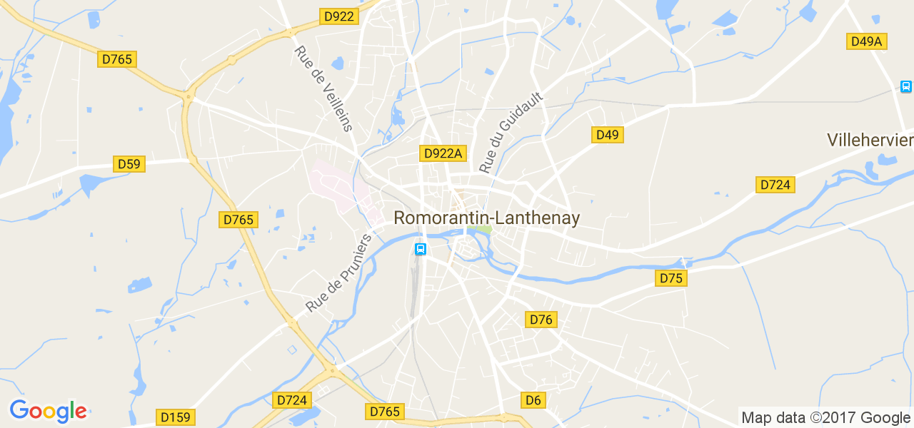 map de la ville de Romorantin-Lanthenay