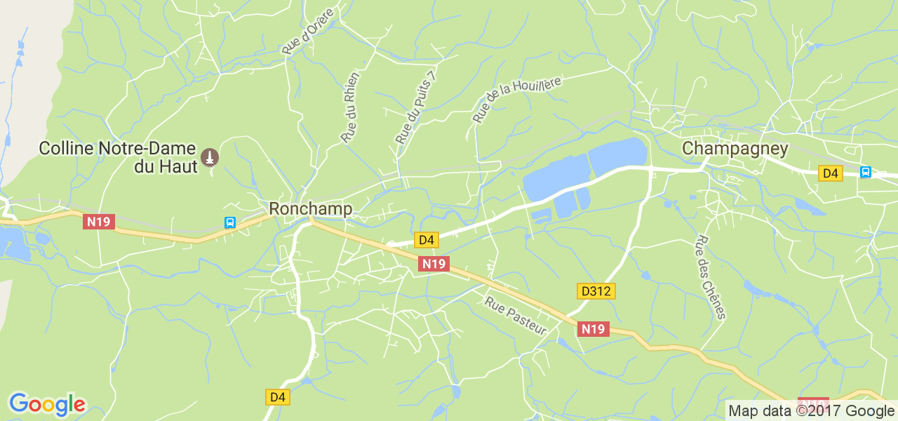 map de la ville de Ronchamp