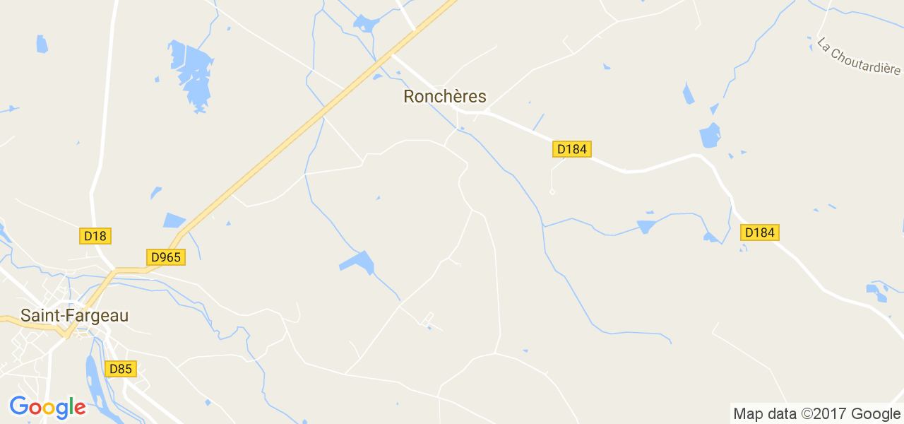 map de la ville de Ronchères