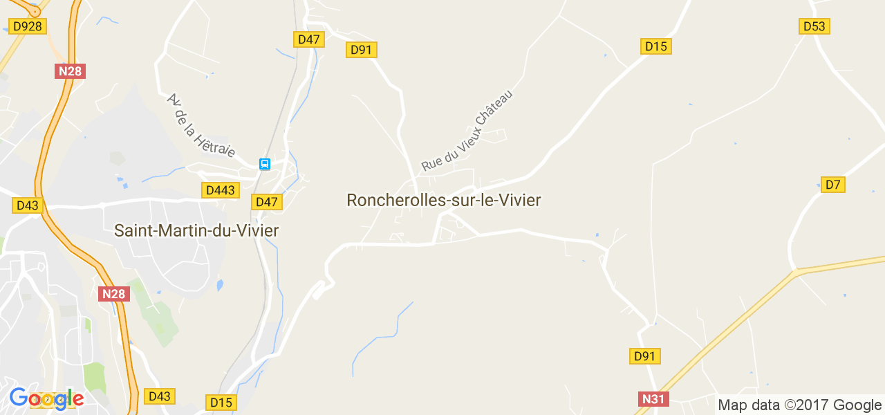 map de la ville de Roncherolles-sur-le-Vivier