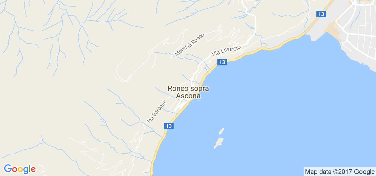 map de la ville de Ronco sopra Ascona