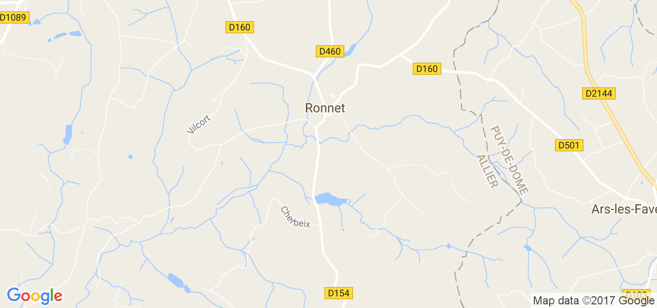 map de la ville de Ronnet