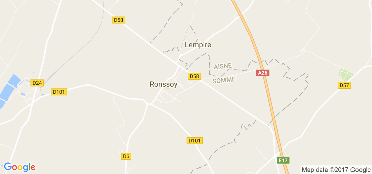 map de la ville de Ronssoy