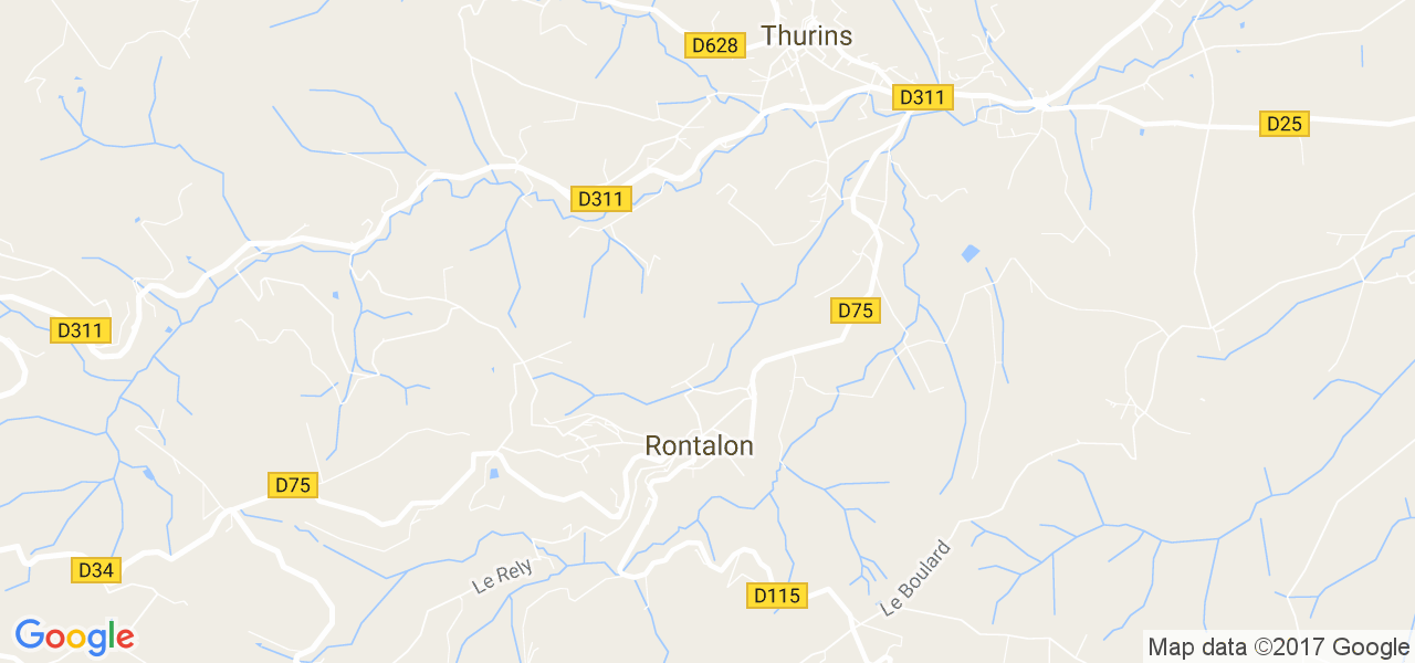 map de la ville de Rontalon