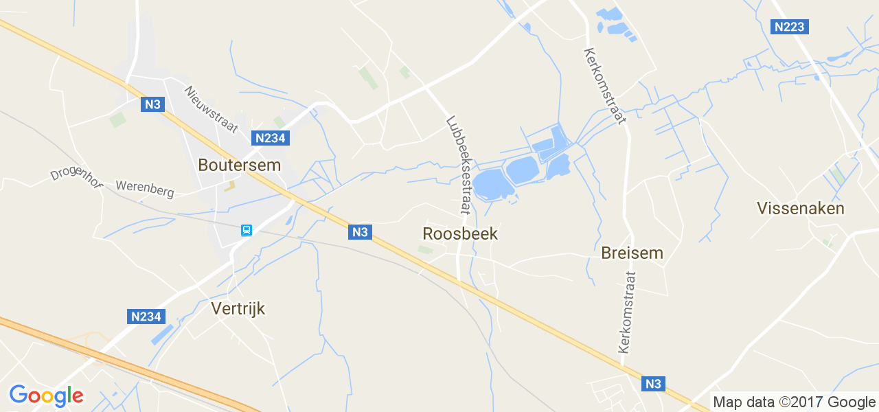 map de la ville de Roosbeek