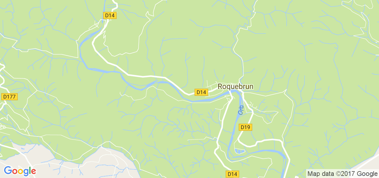 map de la ville de Roquebrun