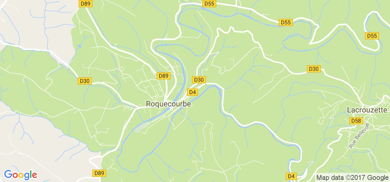 map de la ville de Roquecourbe