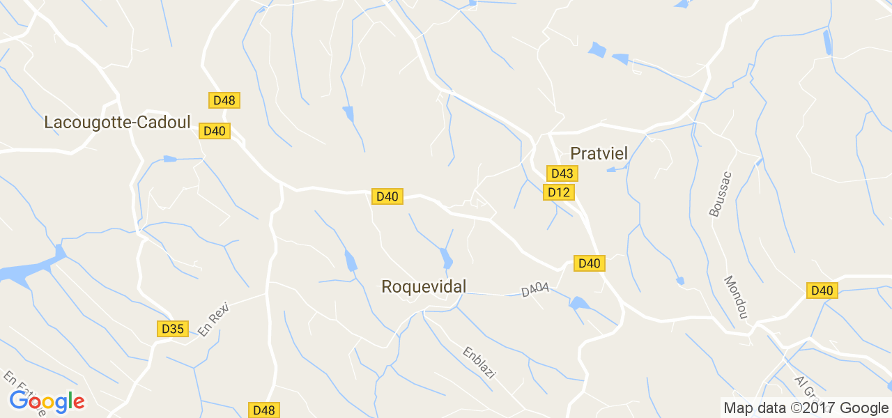 map de la ville de Roquevidal