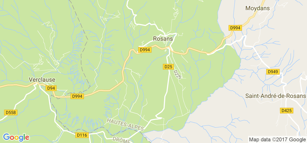 map de la ville de Rosans