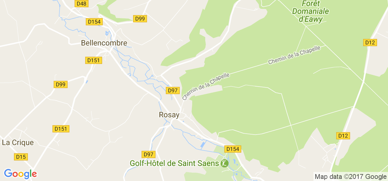 map de la ville de Rosay