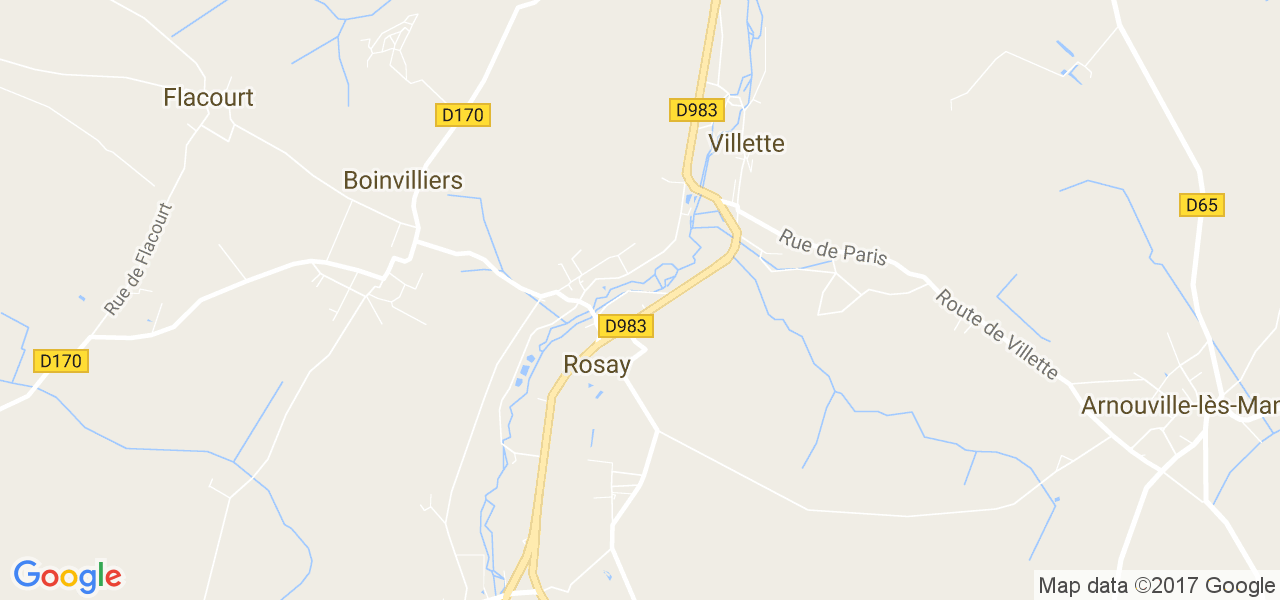 map de la ville de Rosay