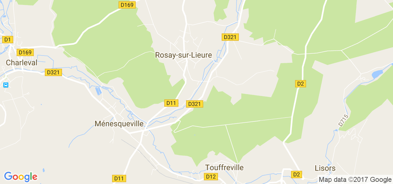 map de la ville de Rosay-sur-Lieure