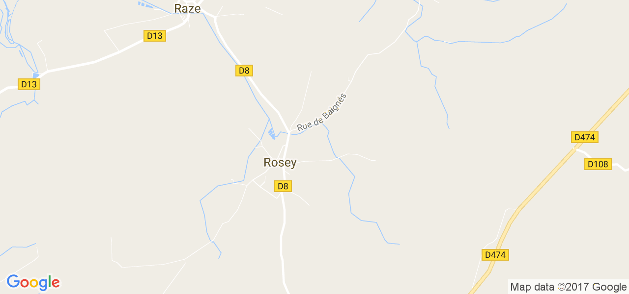 map de la ville de Rosey