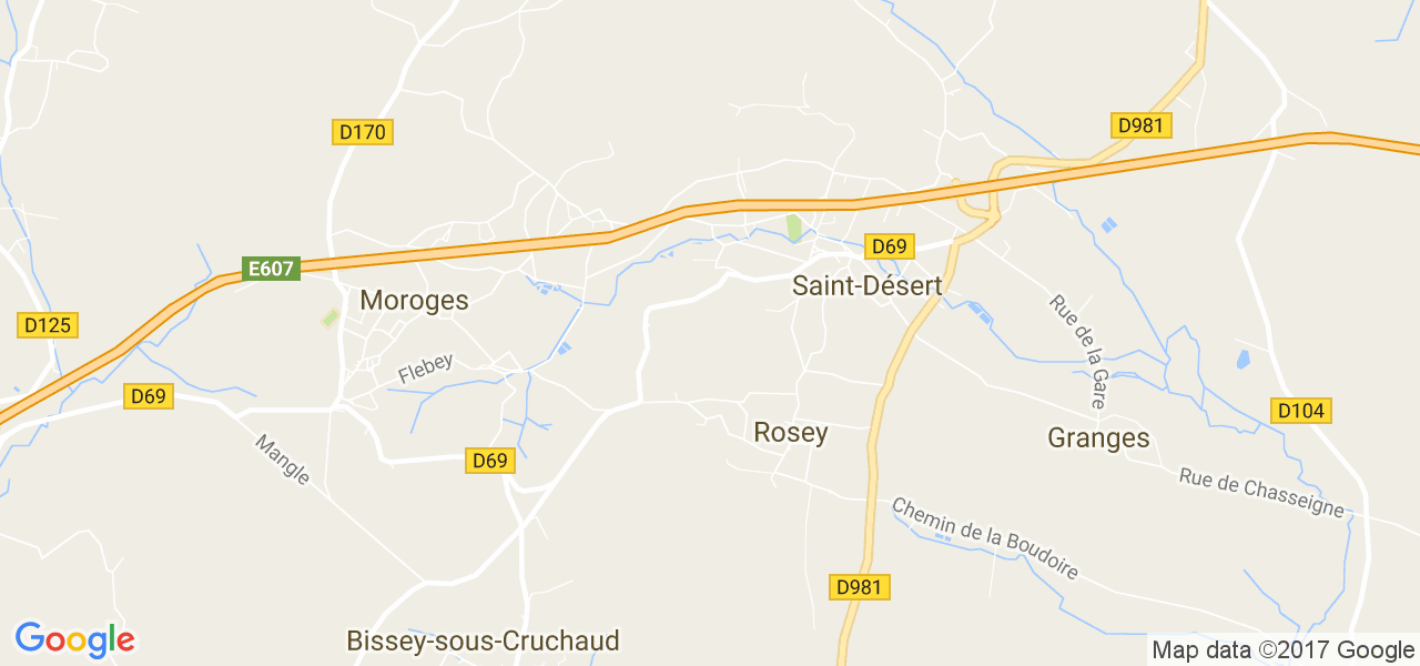 map de la ville de Rosey