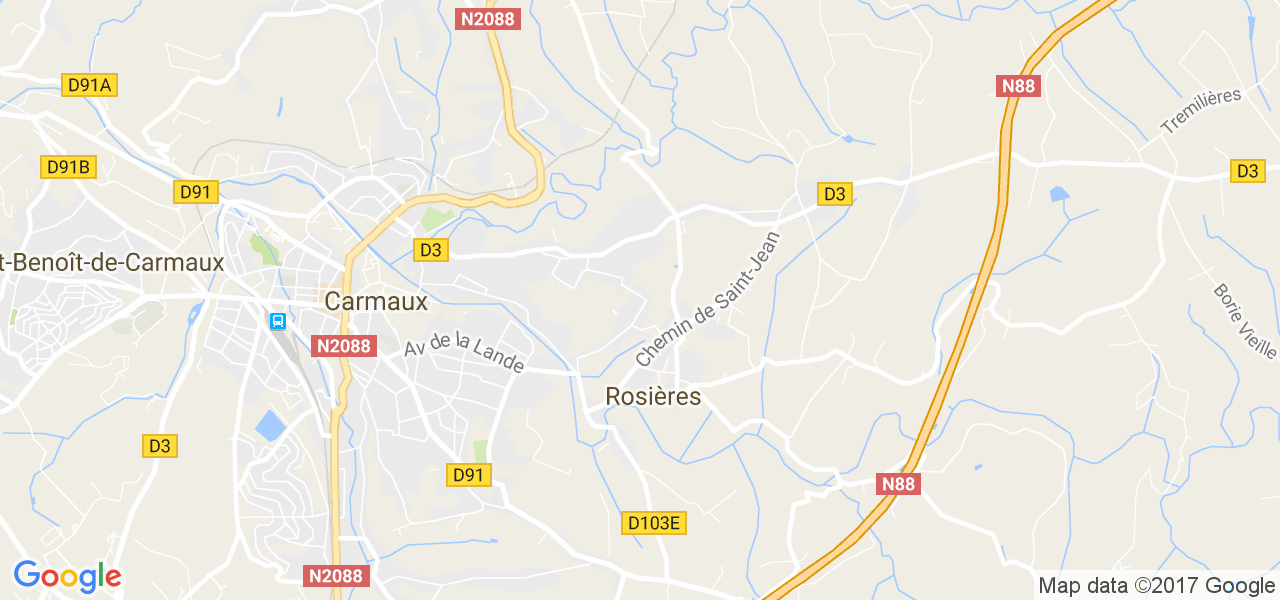 map de la ville de Rosières