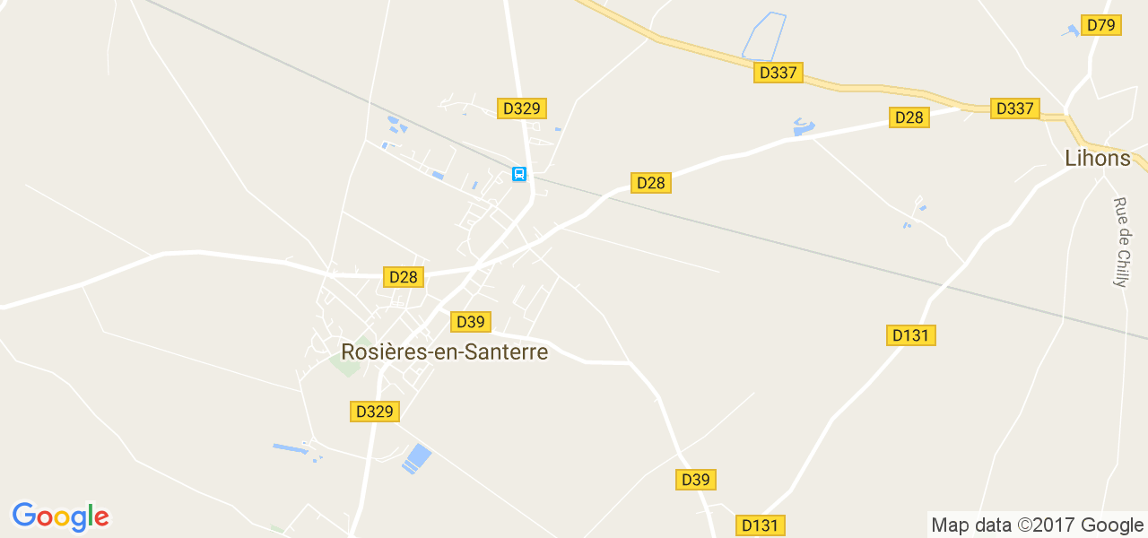 map de la ville de Rosières-en-Santerre