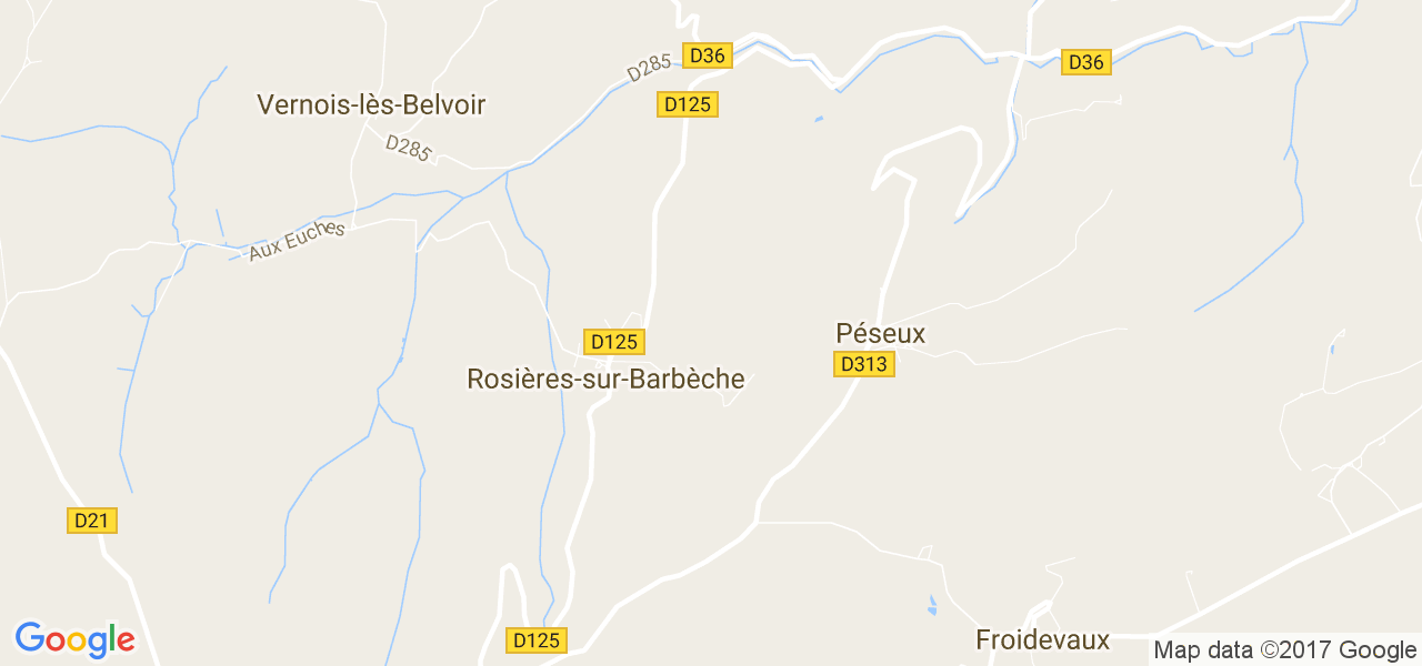 map de la ville de Rosières-sur-Barbèche