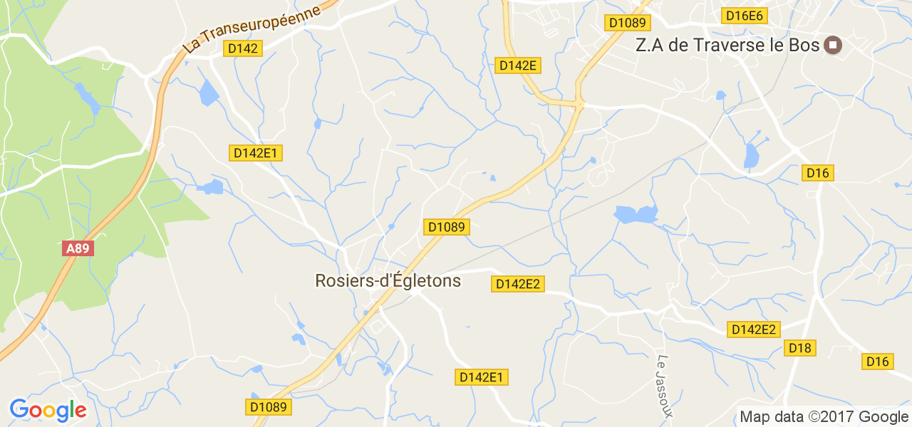 map de la ville de Rosiers-d'Égletons