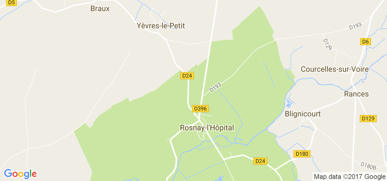 map de la ville de Rosnay-l'Hôpital