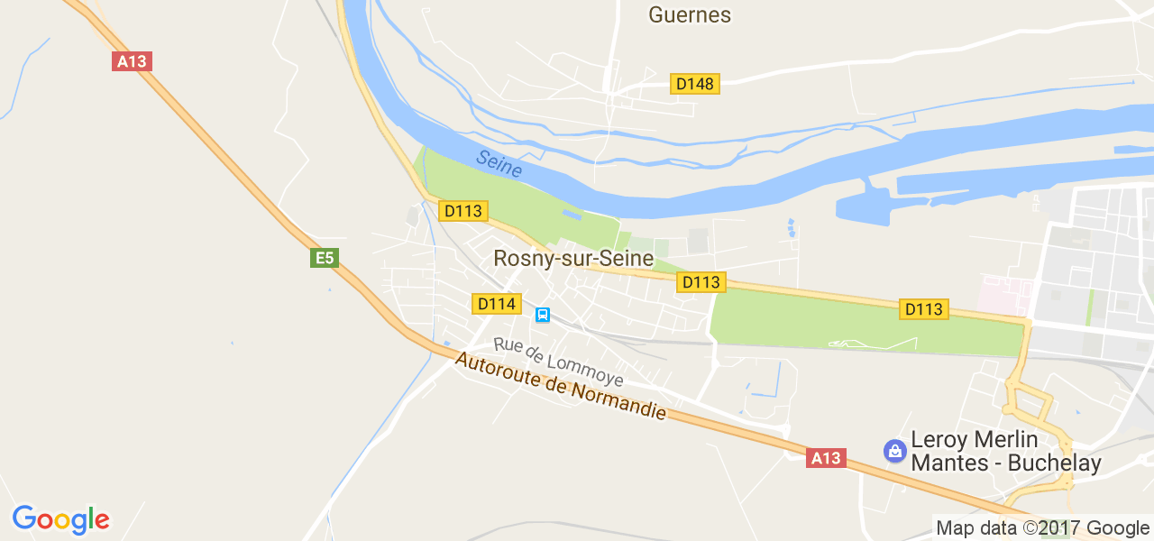 map de la ville de Rosny-sur-Seine