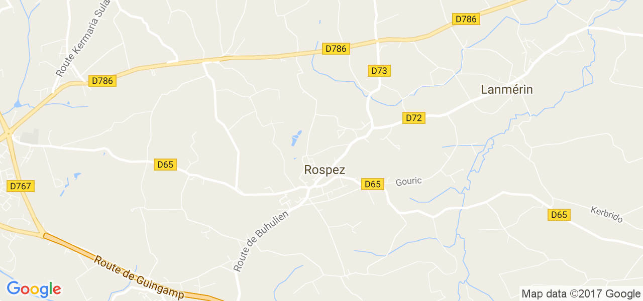 map de la ville de Rospez