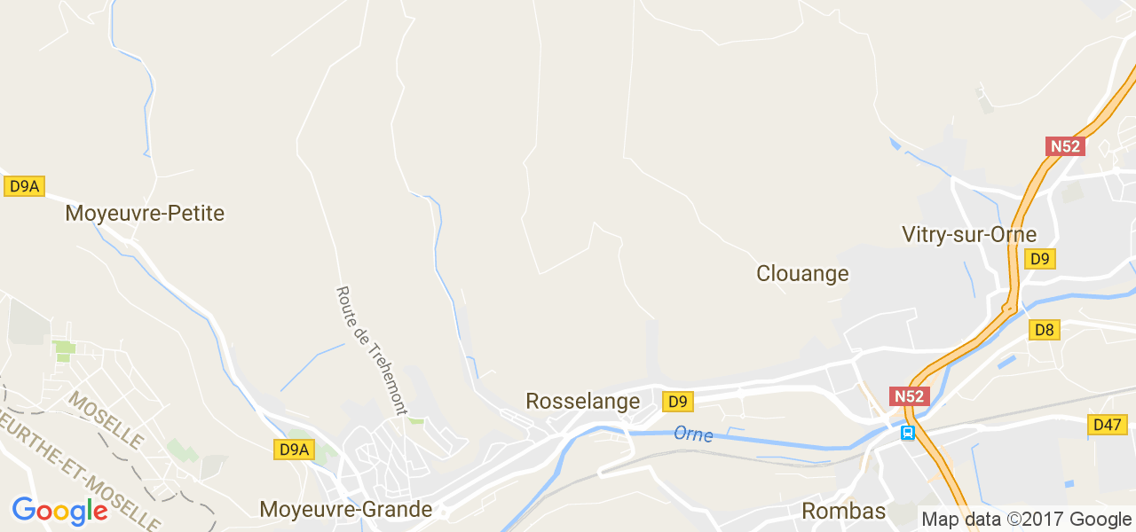 map de la ville de Rosselange