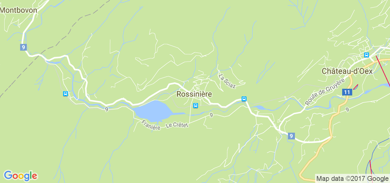 map de la ville de Rossinière
