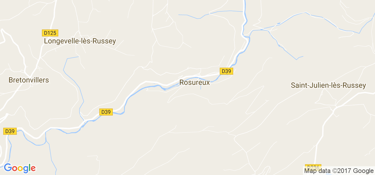 map de la ville de Rosureux