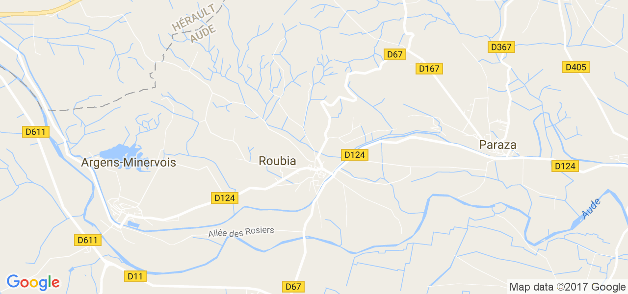 map de la ville de Roubia